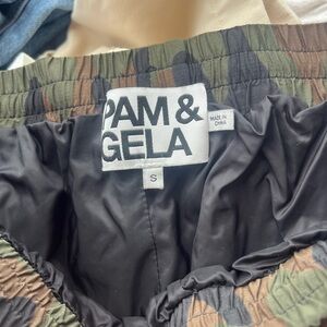 Pam & Gela Camouflage Skirt in Olive Green, Brown & Black